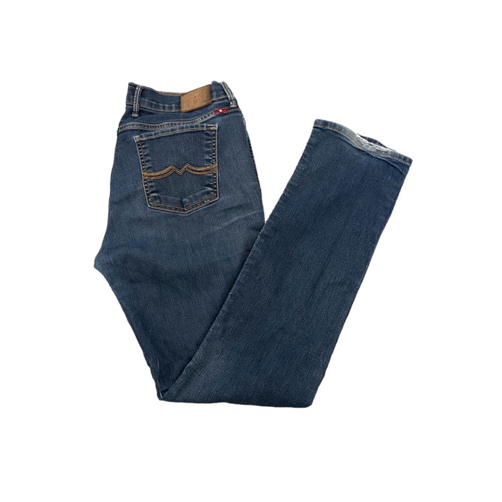LUCKY BRAND Straight Leg Stretch Stone Wash Whiskered Denim Jean 30